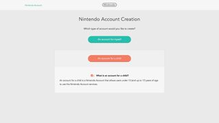 Creating a Nintendo Account for yourself