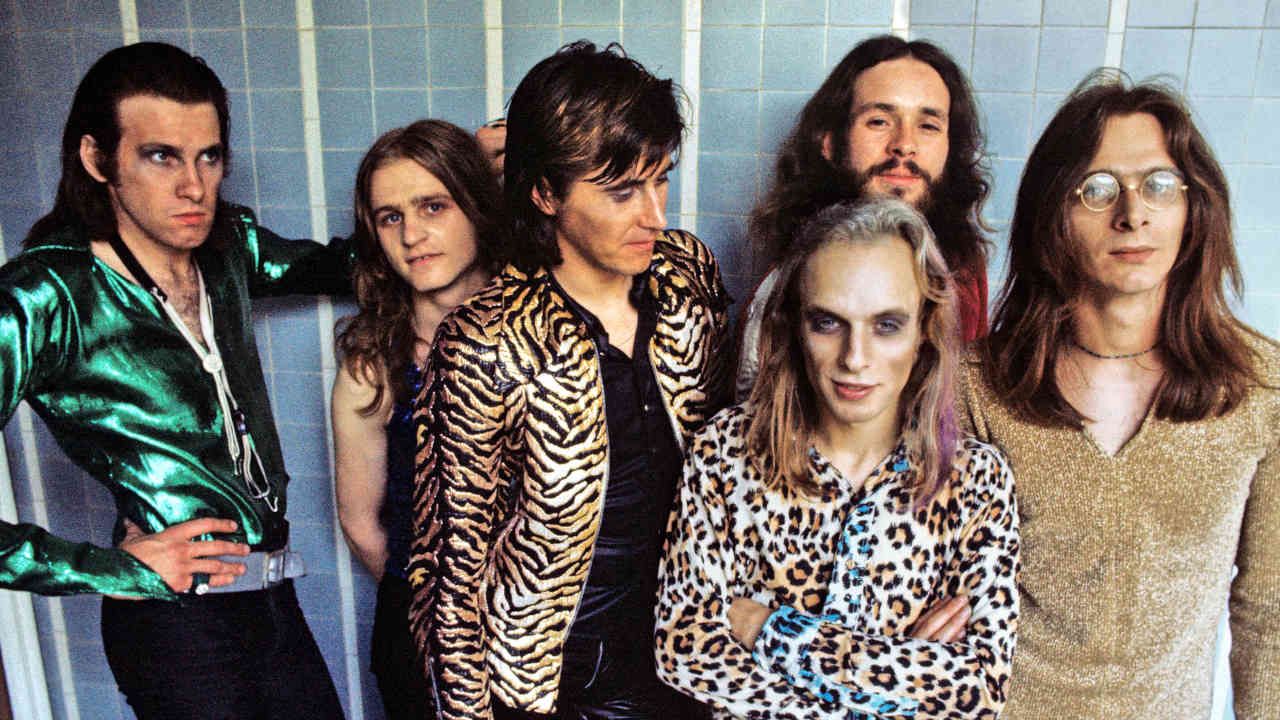 Roxy Music posing for a photograph in 1972