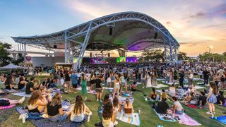  L-Acoustics Kara II lawn-fills are flown from the edge of the venue’s canopy.