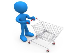 Virtual shopping pushing cart