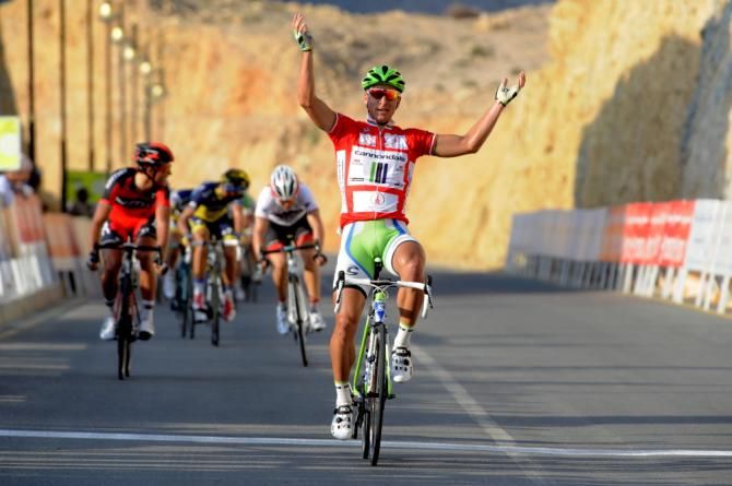 Peter Sagan (Cannondale) repeats his Tour of Oman stage win on the Wadi Dayqah Dam
