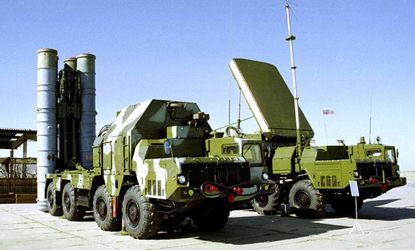 A Russian S-300 anti-aircraft missile system in on display in an undisclosed location in Russia. 