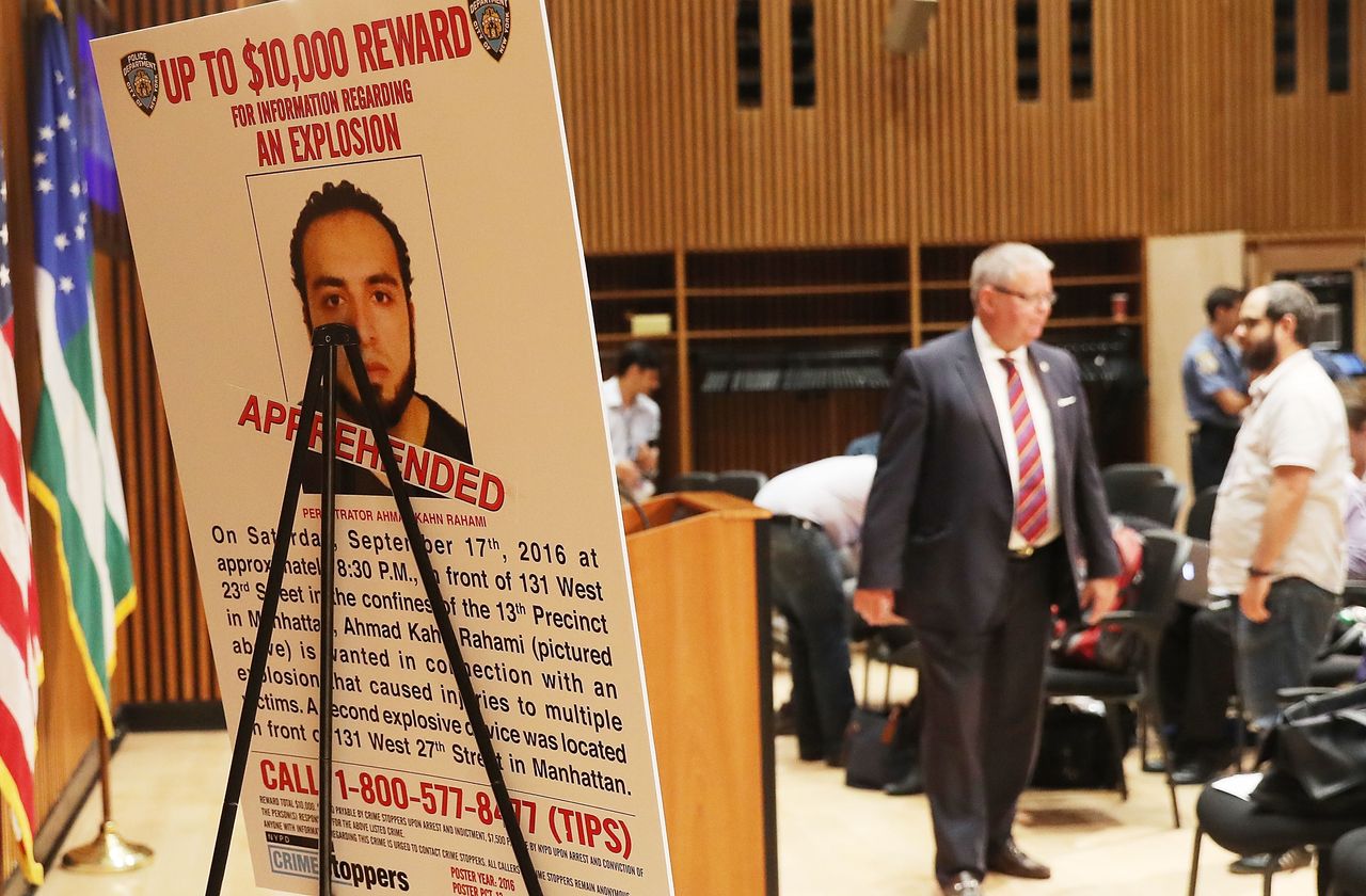 Ahmad Khan Rahami&amp;#039;s picture in a news conference