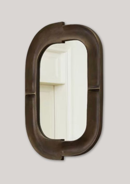 Modern Artful Bronze Wall Mirror