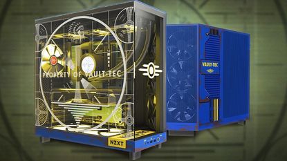 blue case fallout themed gaming PC
