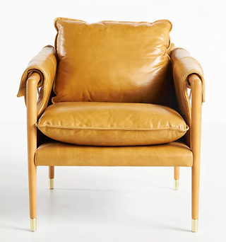 Saddle leather accent chair.