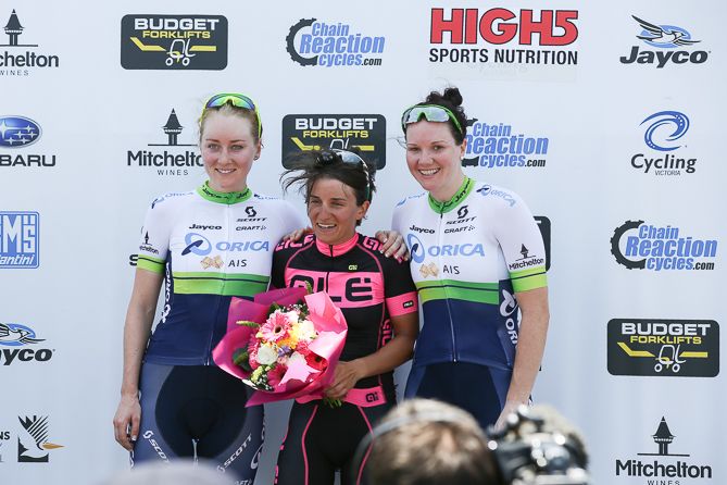 Valentina Scandolara atop the women's podium