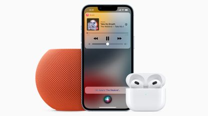 Apple HomePod, iPhone and AirPods 3