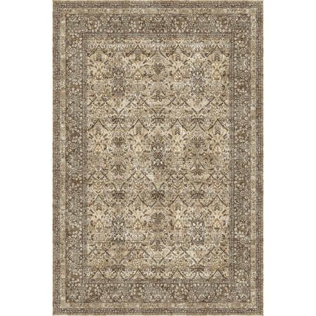 Nicetown 8&#039;x10&#039; Area Rug for Living Room, Non-Slip Washable Rug Vintage Floral Non-Shedding Mat Soft Foldable Persian Rug for Bedroom, Brown