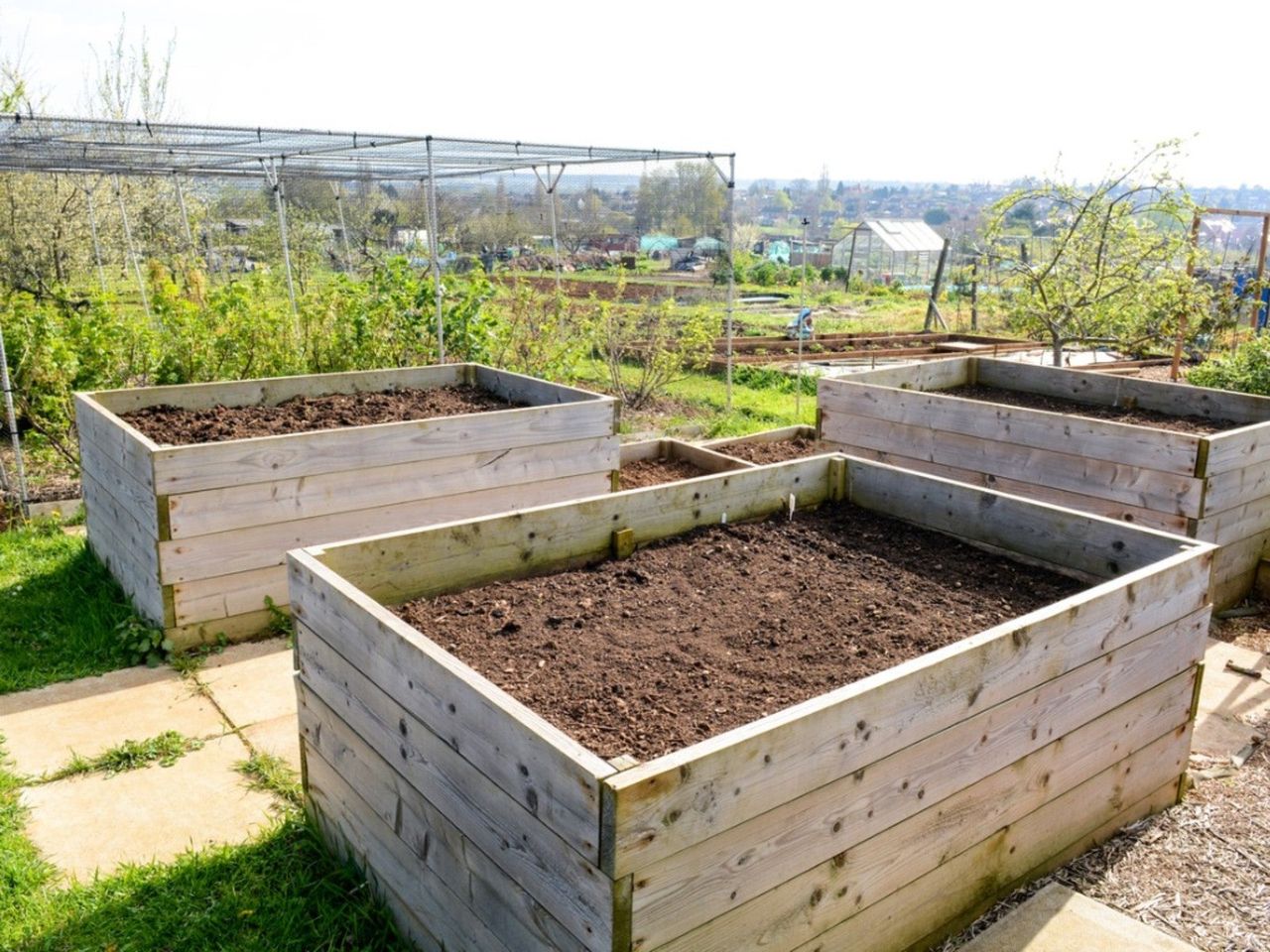 Stacked Garden Planters In The Garden