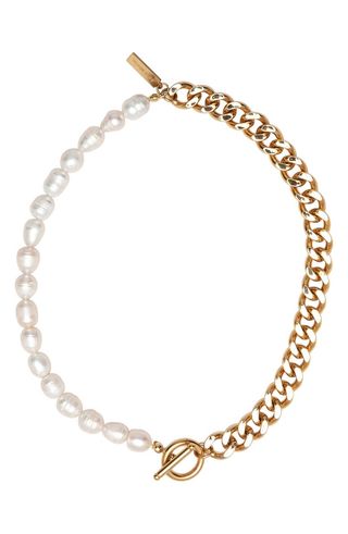 Freshwater Pearl 
Curb Chain Necklace