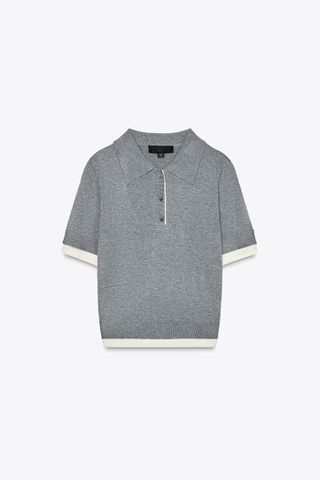 Combined Knit Polo Top