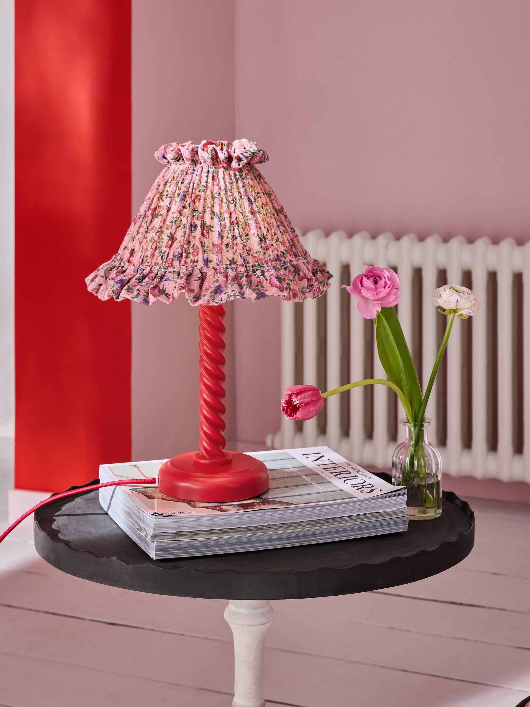 Cath Kidston Pink Barley Twist Table Lamp - Size One