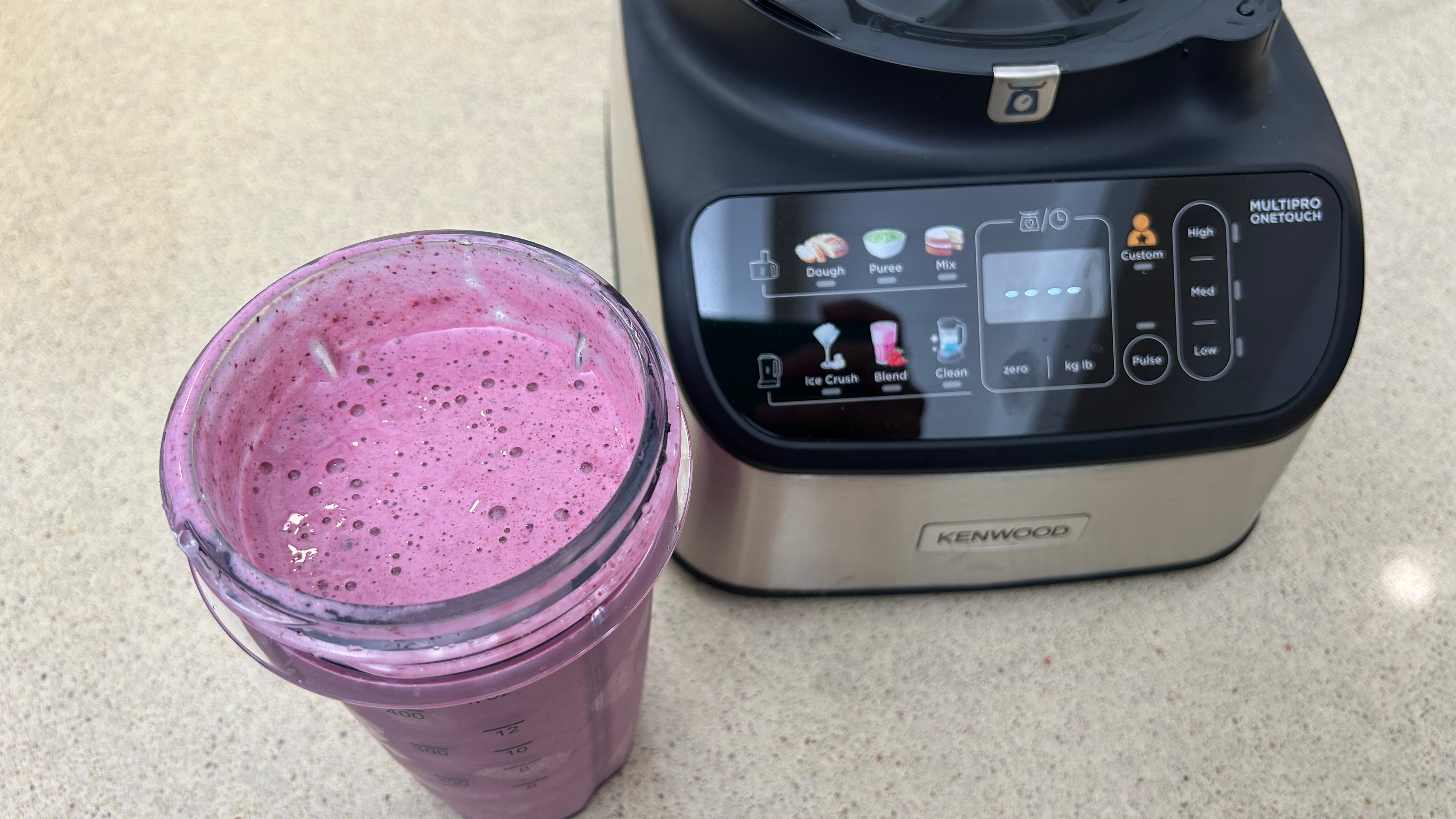 Berry smoothie made using Kenwood MultiPro OneTouch Food Processor and Blender