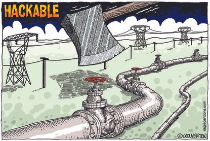 Editorial Cartoon U.S. gas colonial pipeline hack