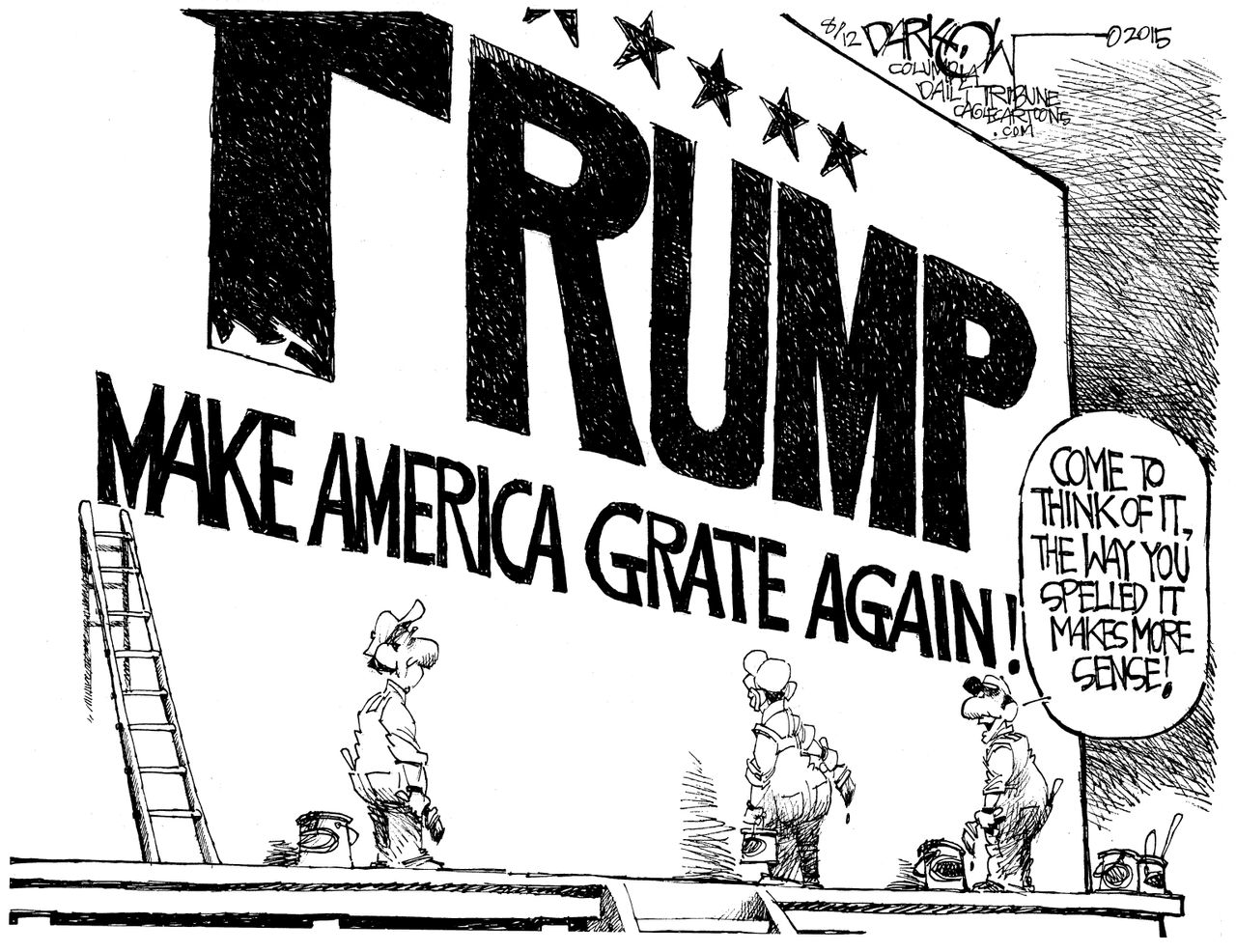 Political cartoon U.S. Donald Trump 2016