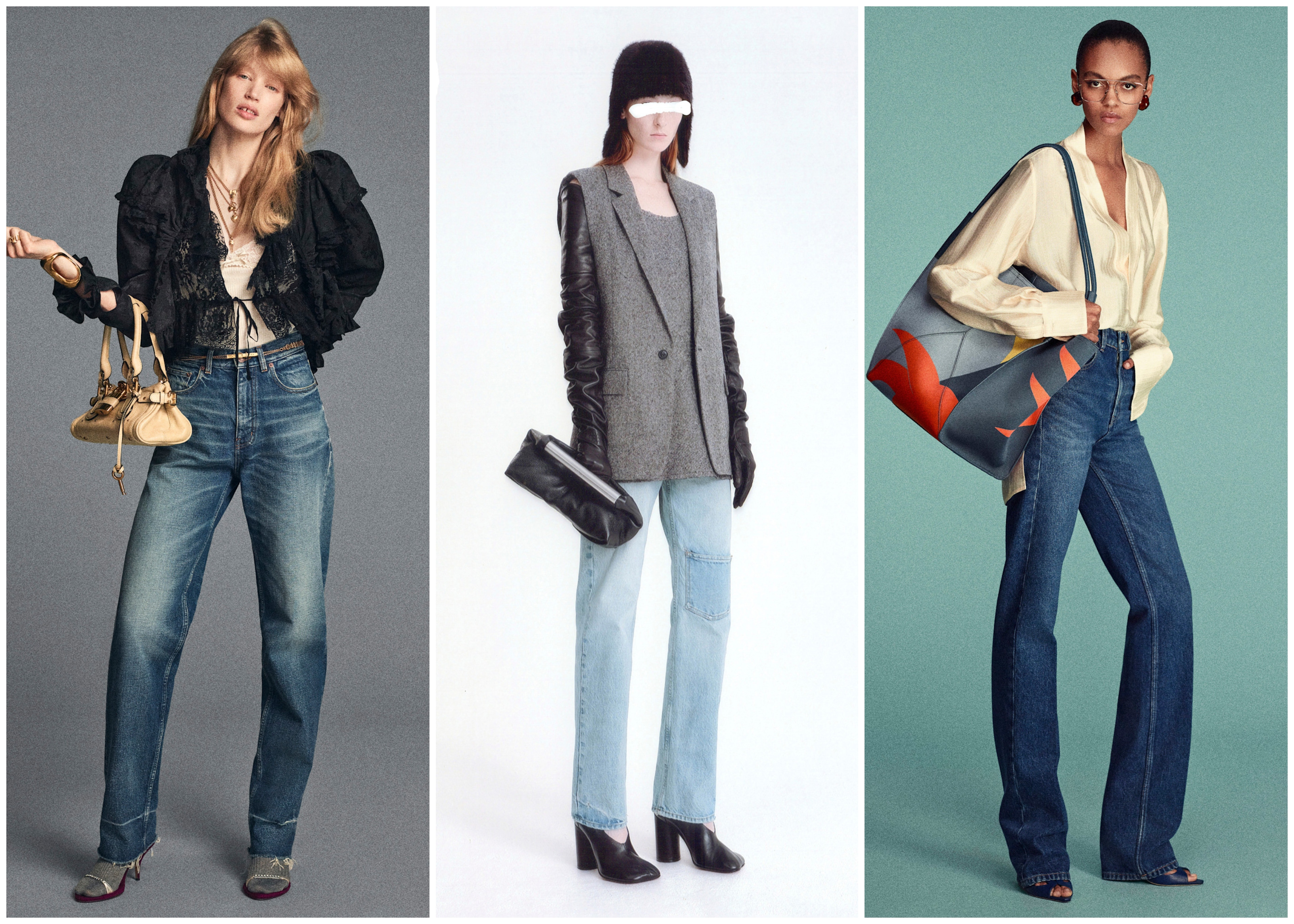 photos from the pre-fall 2026 collections of Chloe, Maison Margiela, and Victoria Beckham
