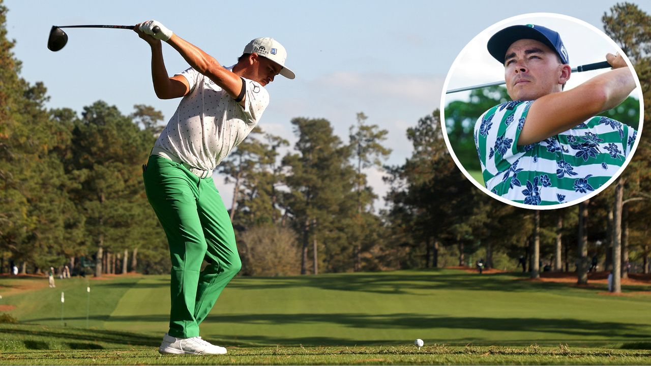 Rickie Fowler hits a tee shot at Augusta National