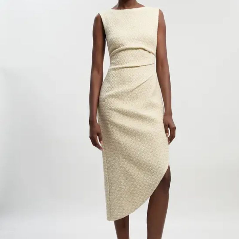 Karen Millen , Petite Boucle Tailored Ruched Detail Midi Dress