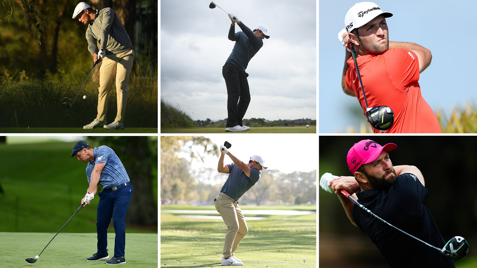 Bryson DeChambeau, Rory McIlroy and Jon Rahm hit drivers