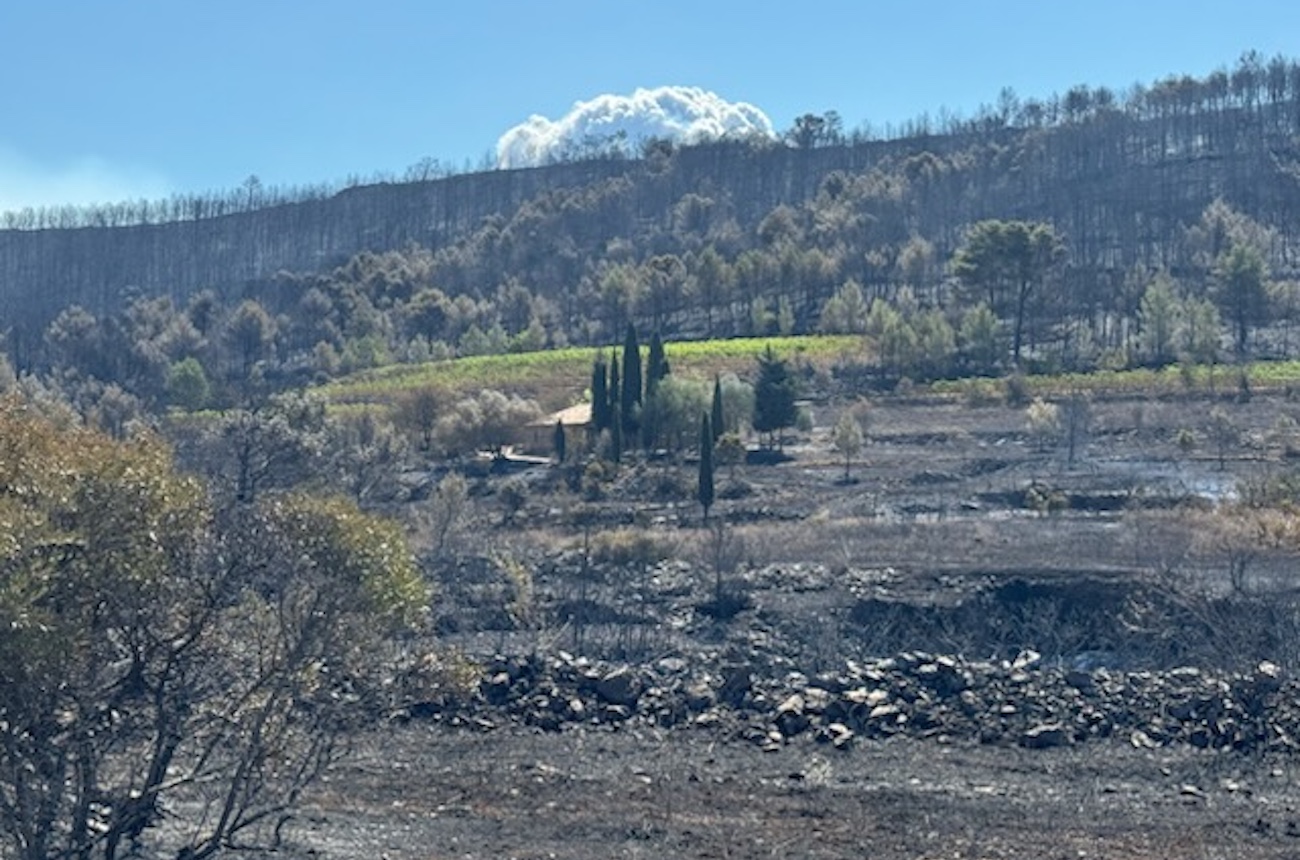 Aude wildfire in southern France, August 2025