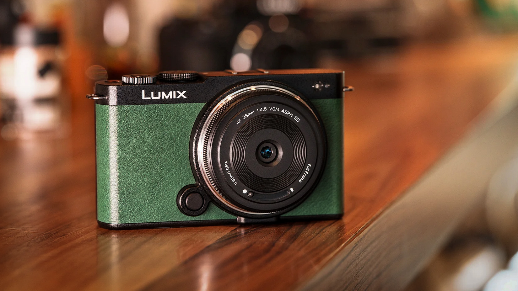 Viltrox AF 28mm f/4.5 L lens on a Panasonic Lumix S9 on a wooden surface