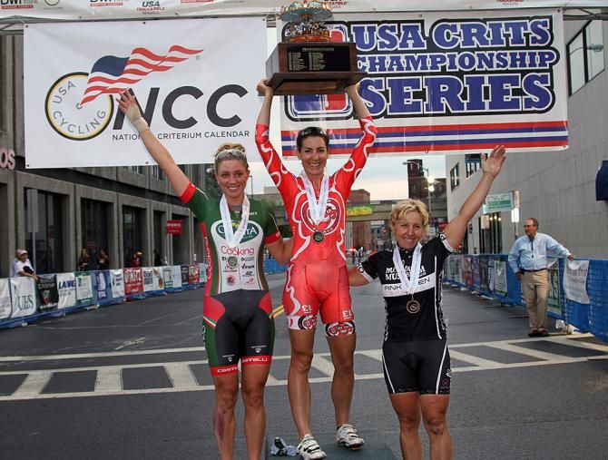 The Women&rsquo;s podium: 2nd place Erica Allar (Colavita-Fine Cooking ), 1st place Sarah Fader (Pepper Palace Pro Cycling team), 3rd place Laura Van Gilder ( Mellow Mushroom