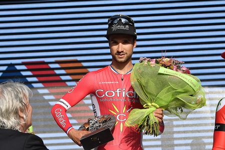 Nacer Bouhanni on the 2017 Nokere Koerse podium