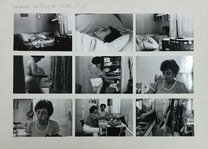 Tagesportrait: Lore Bondy am 9.8.1976, 7:30 - 22:15, 1976, by Friedl Kubelka, vintage gelatin silver prints mounted on sheets of card