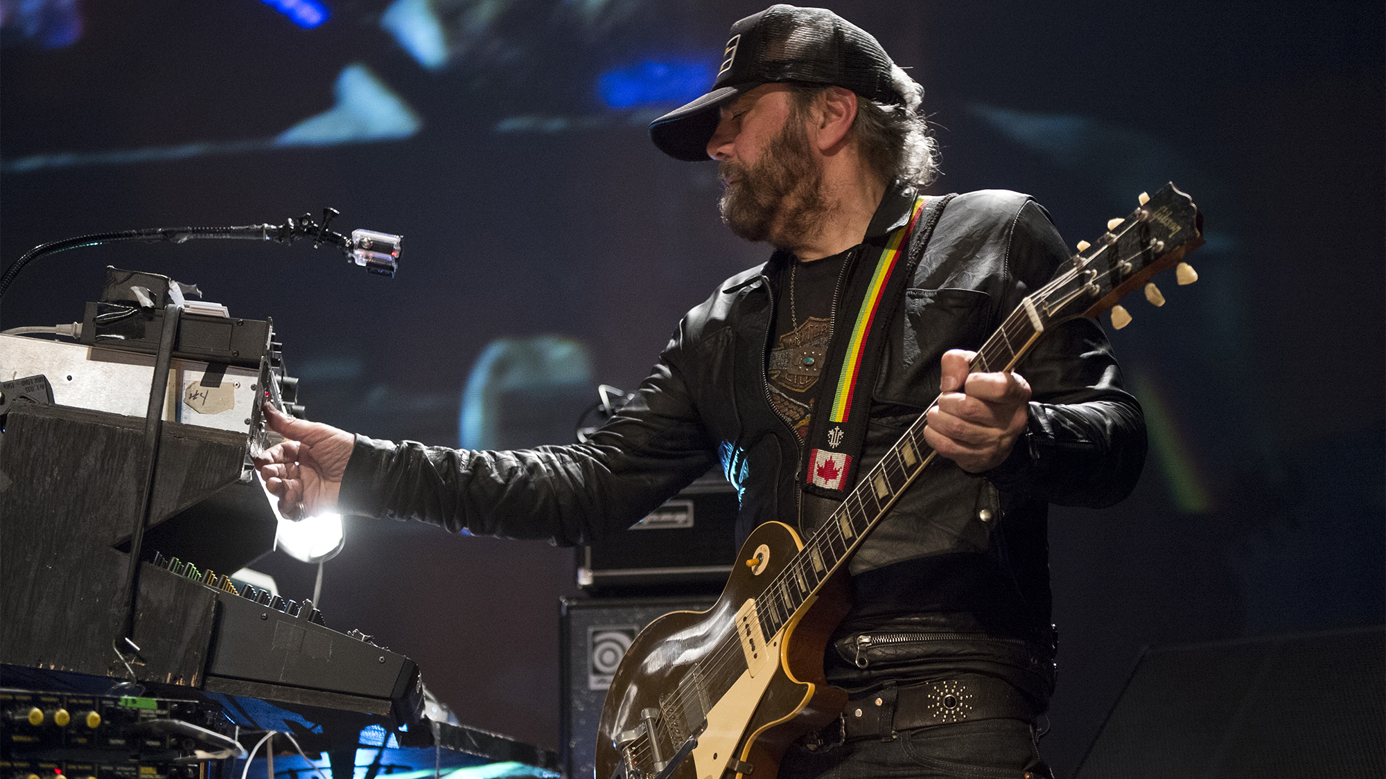 Daniel Lanois performs on stage during Blues i Ritmes at Teatre Principal on April 22, 2015 in Badalona, Spain