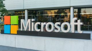 Une photo du logo de Microsoft