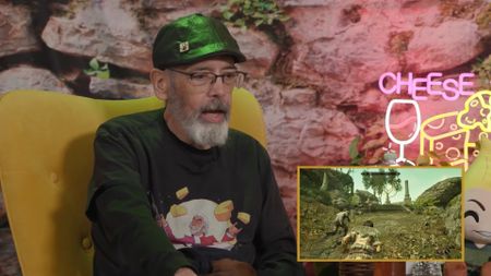 Oblivion Remastered reveal stream screenshot of Wes Johnson on a yellow chair