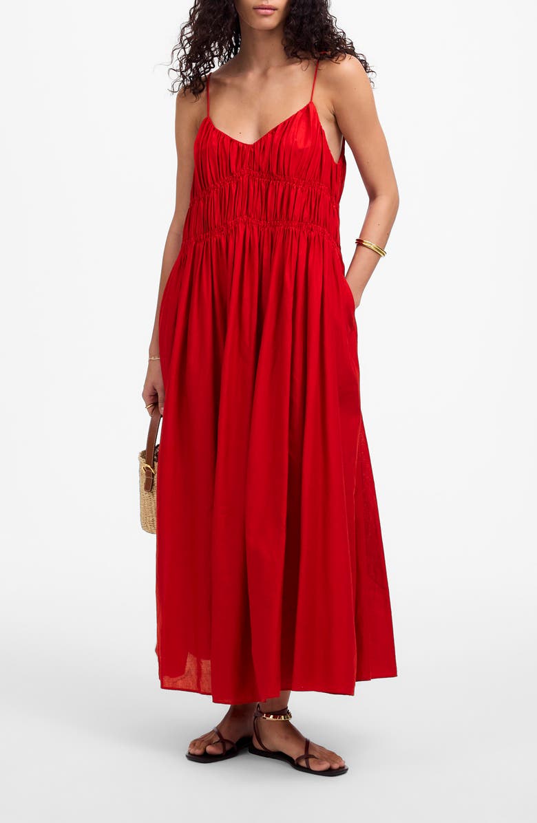 Textured V-Neck Midi Dress