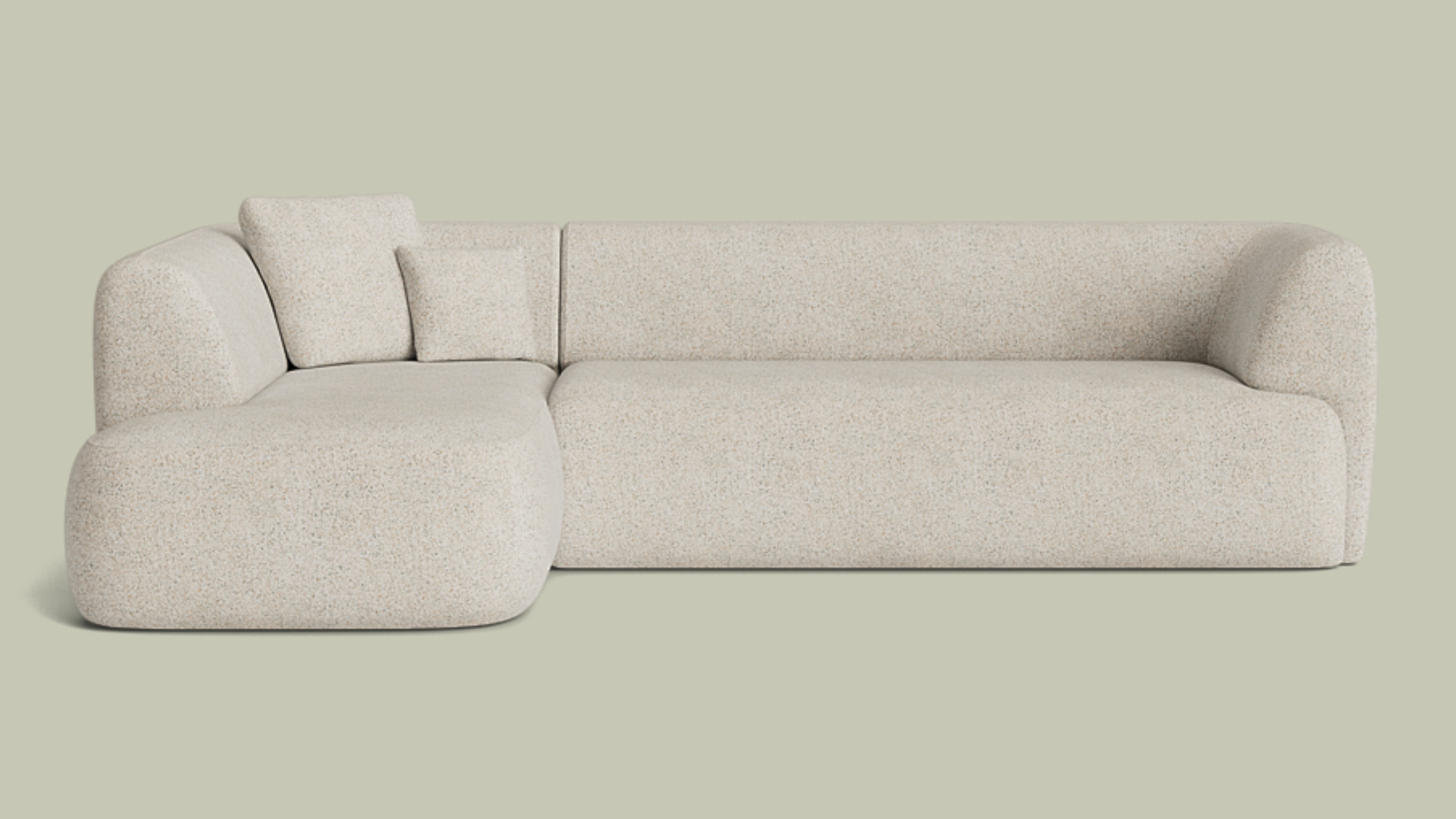 Sofa Club, Hoxton Textured Boucle Left Corner Sofa in Dusty Cream