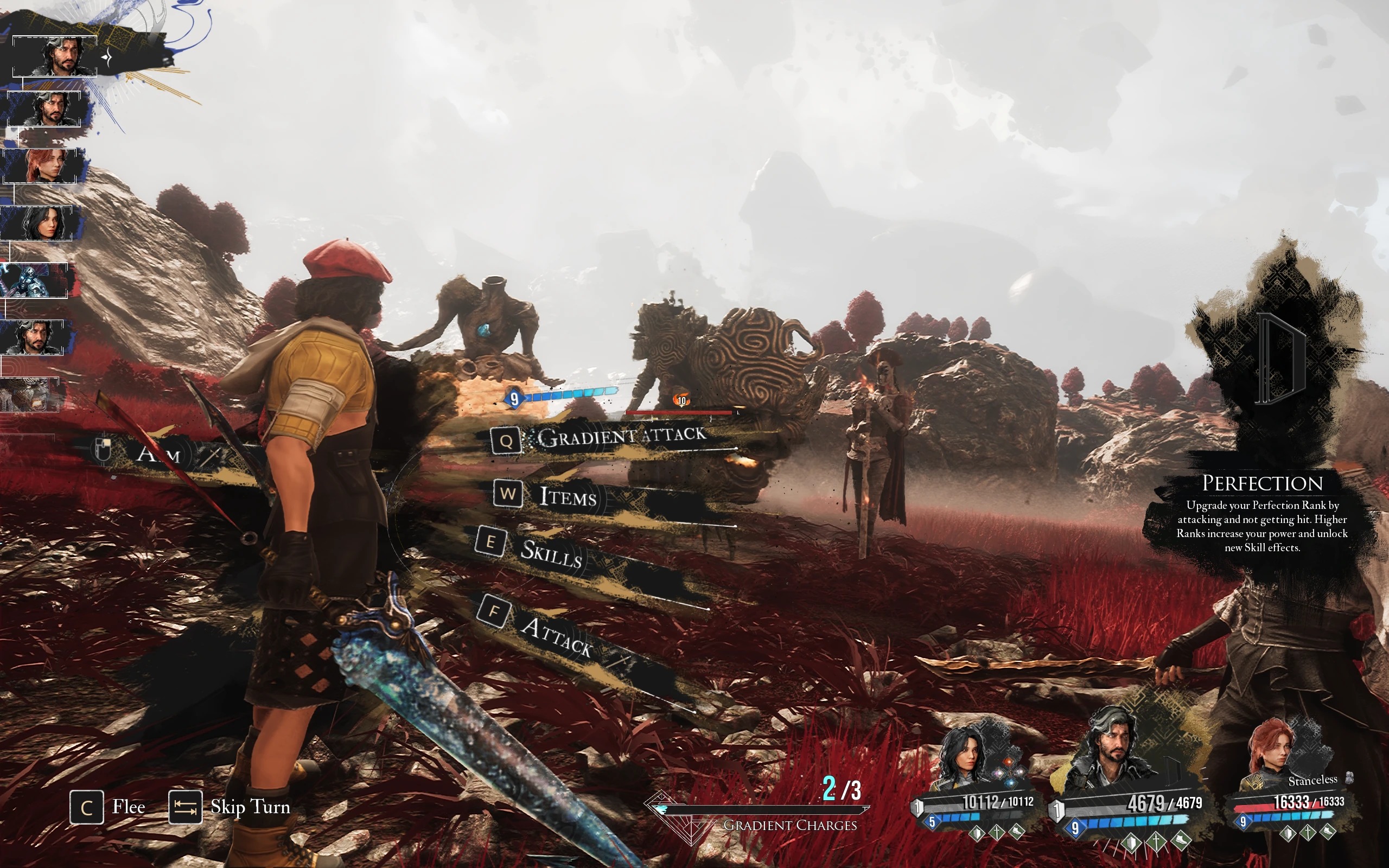 In-game screenshot of Verso from Clair Obscur: Expedition 33 modded to look like Tidus from Final Fantasy X.