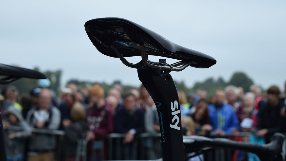 A look at the underside of Chris Froome's saddle