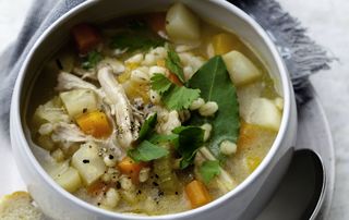 chunky soups, Hearty root and barley soup with chicken