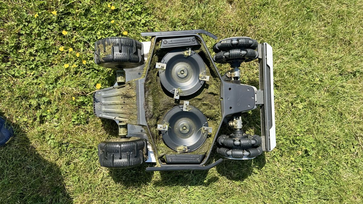 Mammotion LUBA 2 AWD 5000H Robot Lawn Mower being tested in writer's home