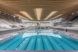 Olympic Aquatics Center interior in paris