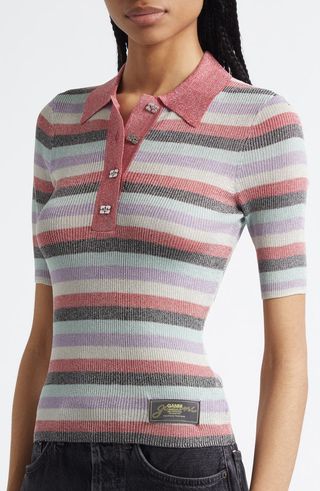 Sparkle Rib Stripe Polo