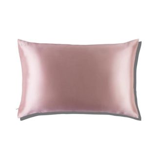 Pink Zippered Pillowcase against a white background.