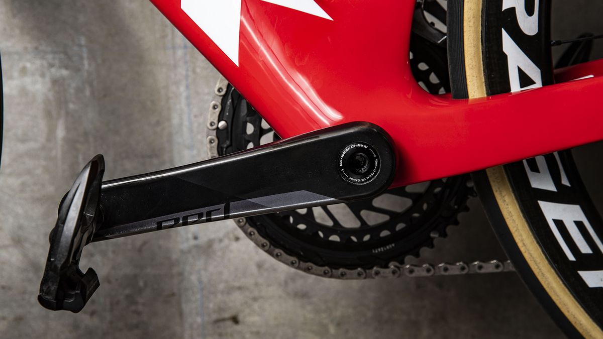 The crankset has an option of running an integrated Quarq power meter