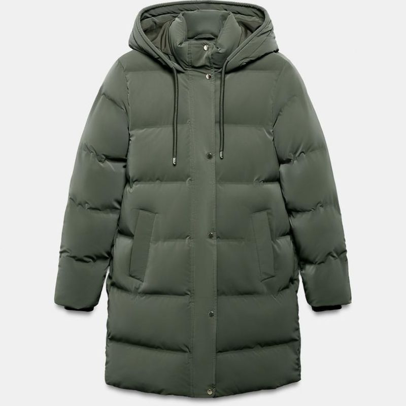 green puffer coat