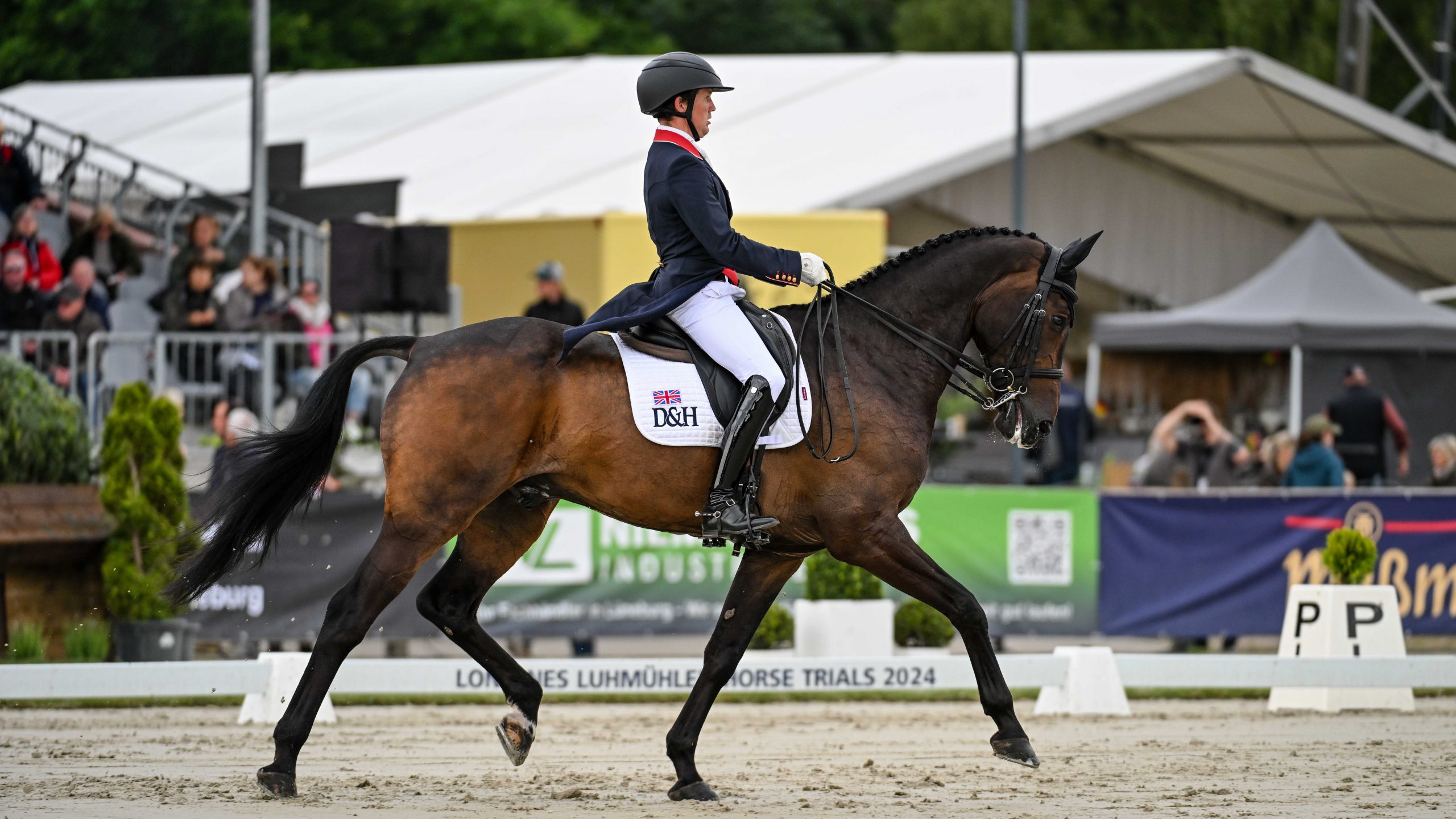 British rider Tom McEwen pictured with JL Dublin at Luhm&amp;uuml;hlen Horse Trials CCI4*-S 2024.