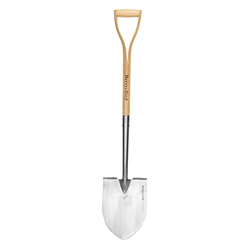 Berry&amp;amp;bird Shovels for Digging, 43&amp;rsquo;&amp;rsquo; Round Spade Heavy Duty Shovel With Wooden D Handle Stainless Steel Snow Shovel Garden Shovel Yard for Transplanting &amp;amp; Outdoor