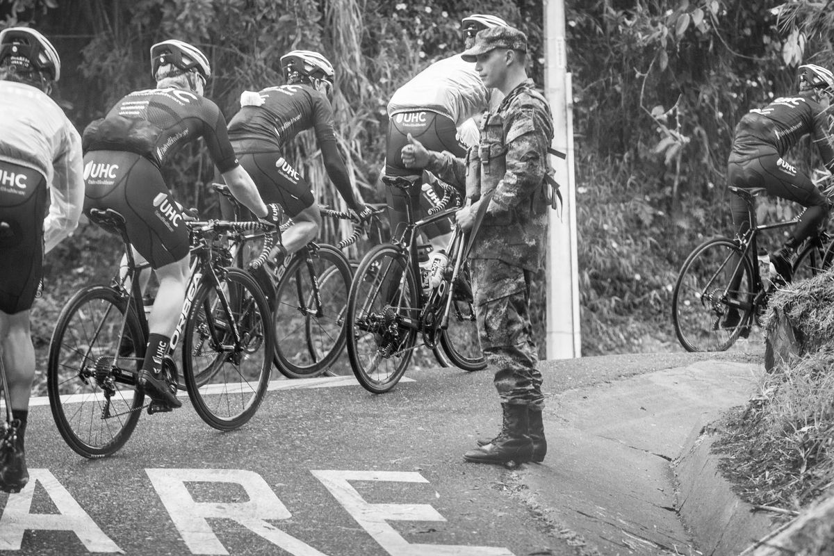 UnitedHealthcare train in the hills of Colombia