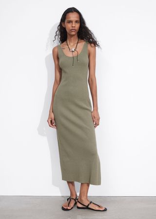 Rib-Knit Tank Midi Dress