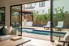 A wall disguised with bamboo