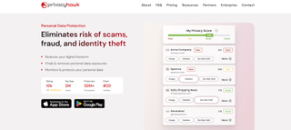 Website screenshot of PrivacyHawk (May, 2026)