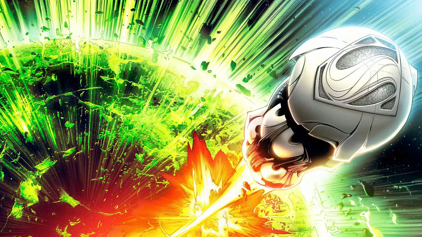 The destruction of Krypton as depicted in the comics.